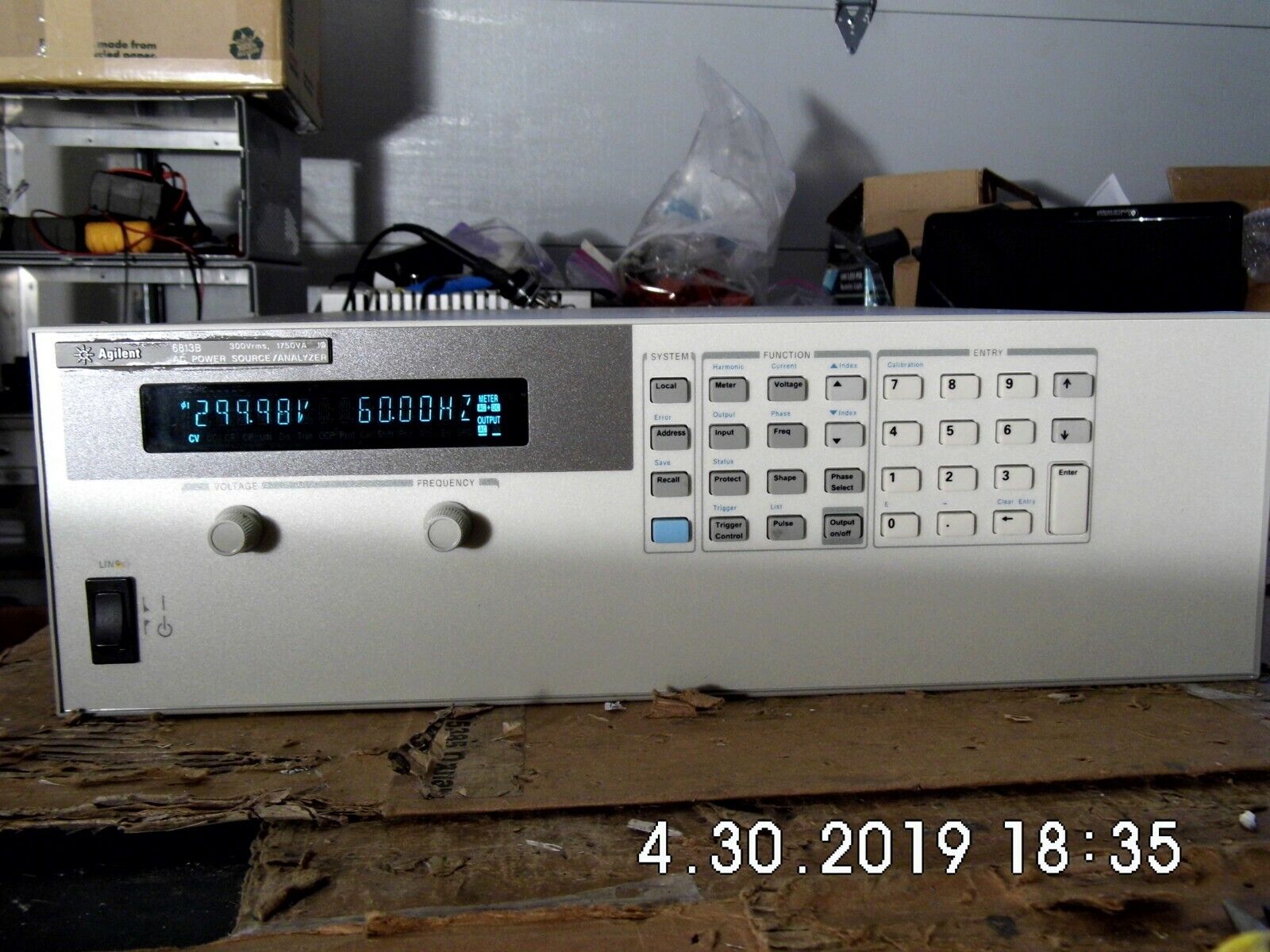 Agilent HP 6813B opt. 020 AC Power Source/Analyzer,1750VA,300V,13A Agilent HP 6813B opt. 020 AC Power Source/Analyzer,1750VA,300V,13A